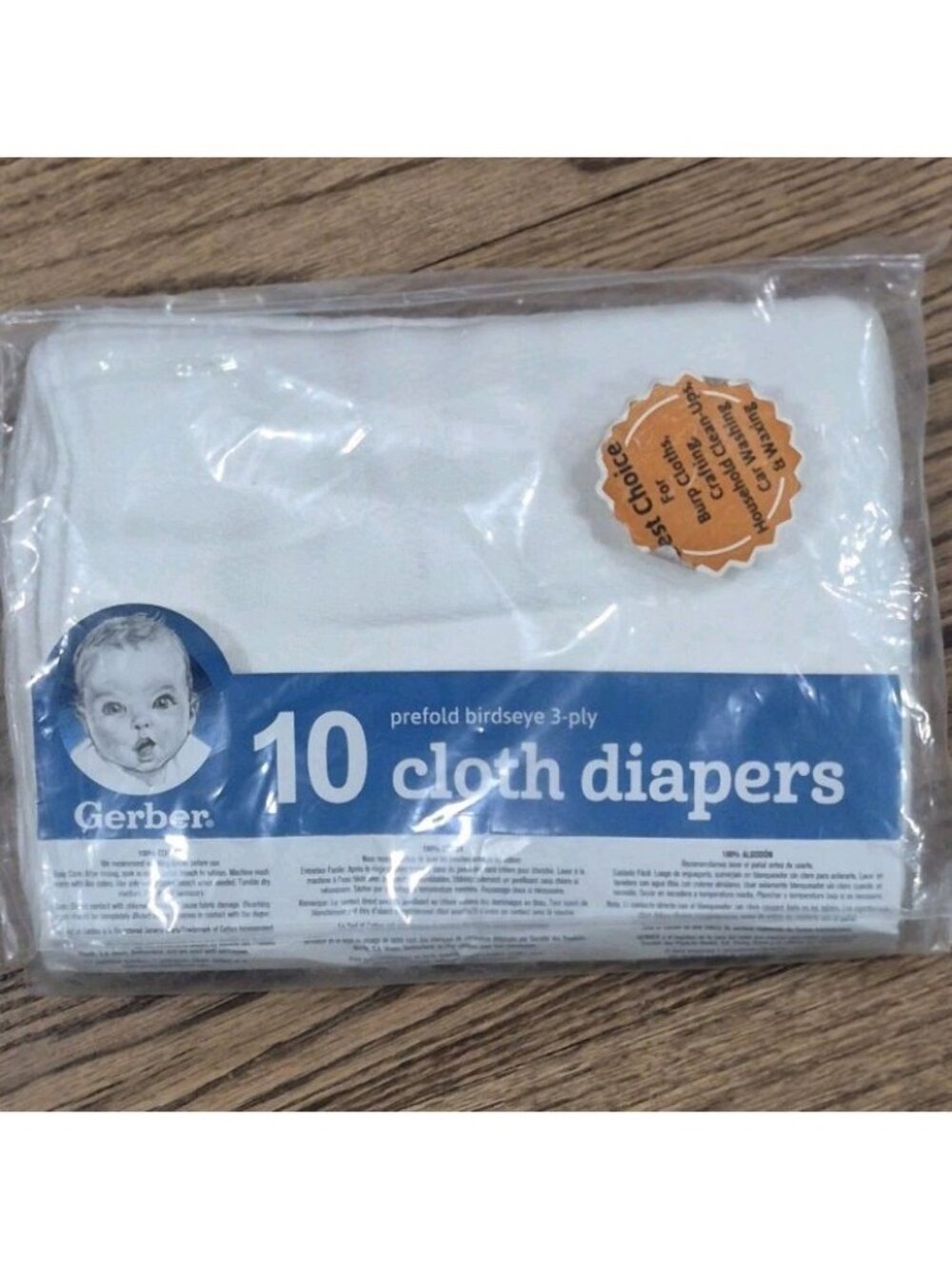 Gerber Birdseye  Cloth Diapers  White 10 Pack Prefolded Birdseye Cotton 20"X 14"